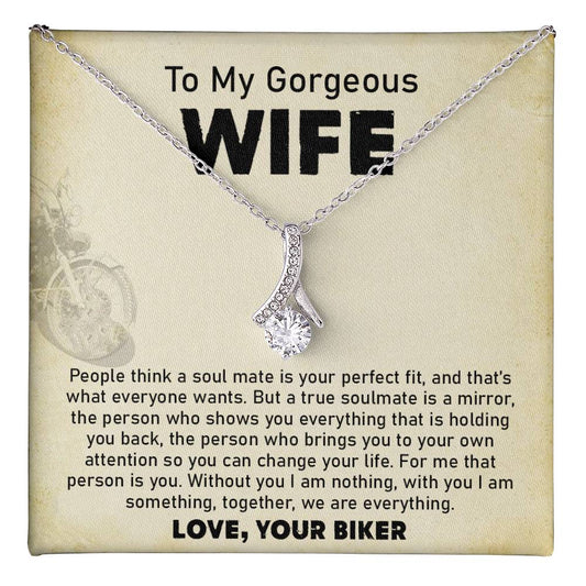 Wife Necklace Gift From Biker Husband With Message Card