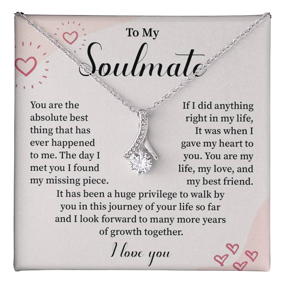 Romantic Soulmate Necklace for Her – Message Card Gift