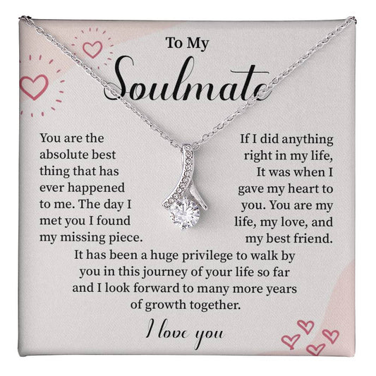 Romantic Soulmate Necklace for Her – Message Card Gift