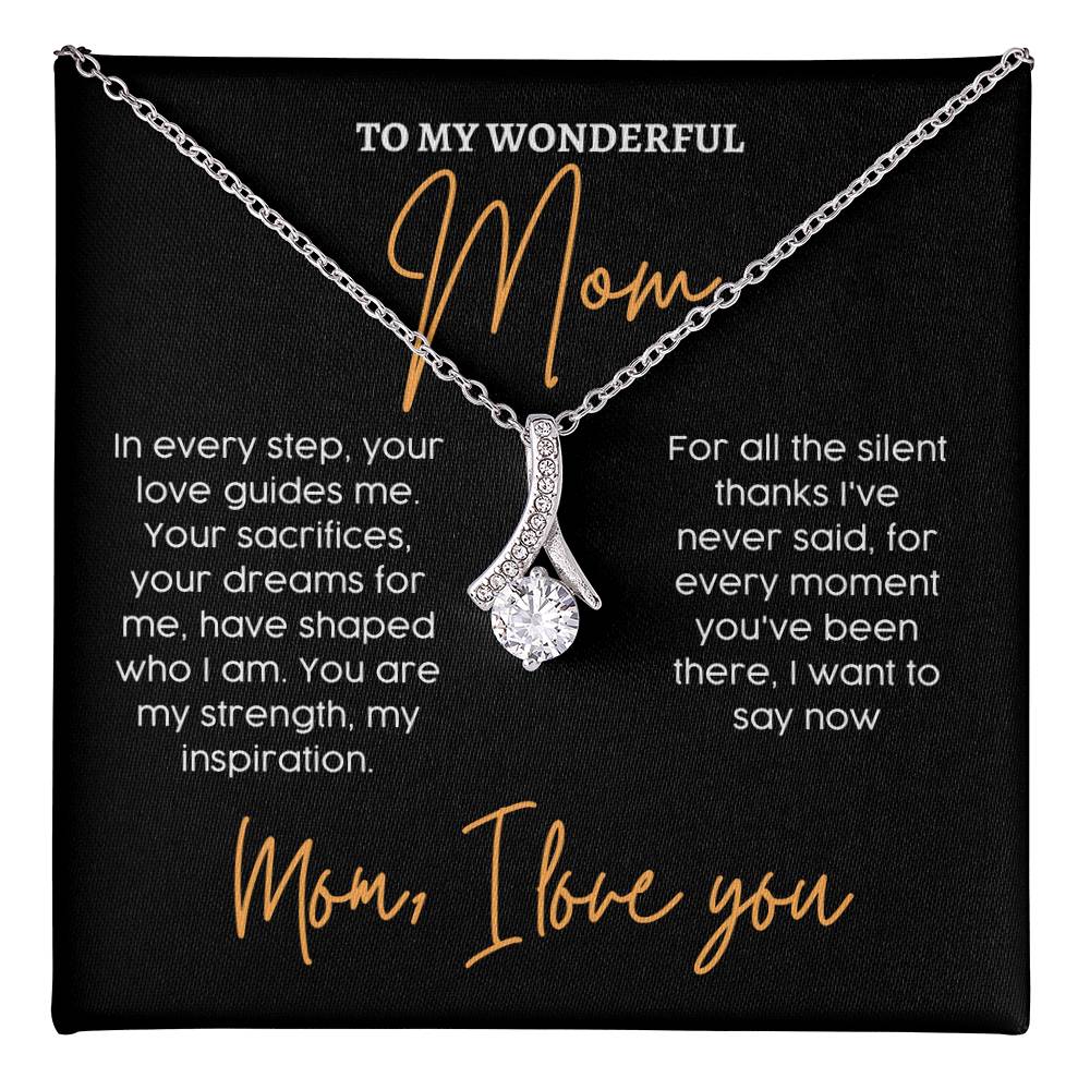 To My Wonderful Mom, Unique Mother’s Day Love Necklace Unique Engraved Mother's Day Pendant Unique Mother's Day Love Message Pendant Dreams For Me Necklace Appreciation Necklace Gift Gratitude Jewelry