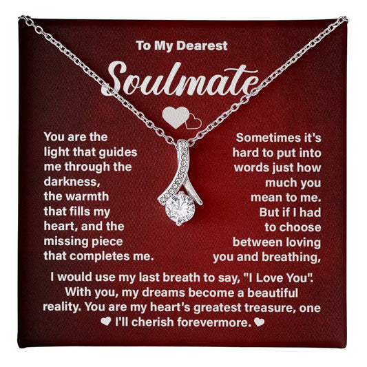 Soulmate Necklace Gift for Her – Message Card and Gift Box