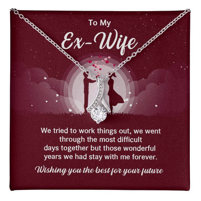 Ex-Wife Necklace Gift – Elegant Jewelry with Message Card