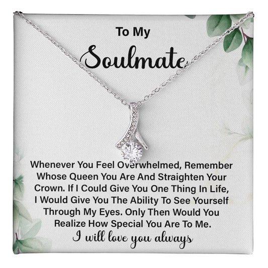 Inspirational Soulmate Necklace Gift for Her – Message Card
