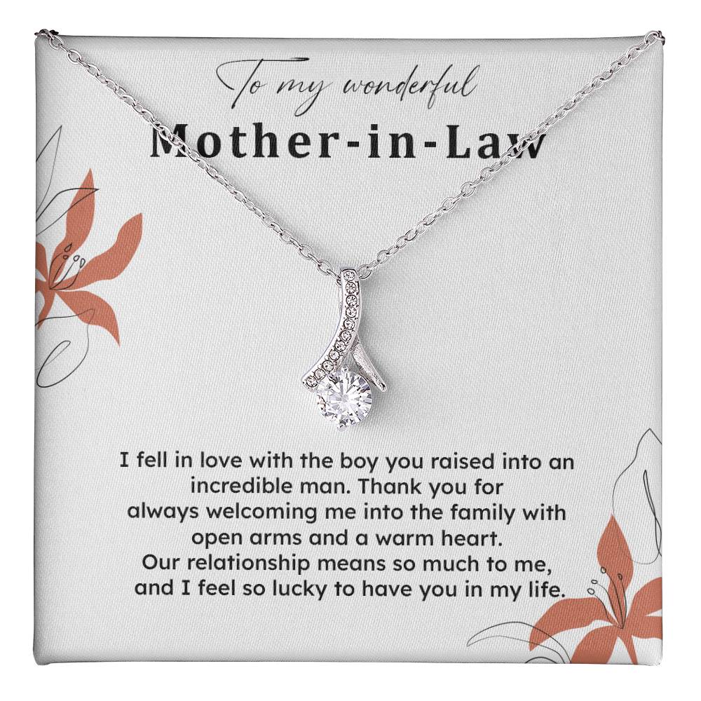 To My Wonderful Mother-in-law Necklace Mother-in-law Necklace Gift Thank You Gift For Mother-in-law Sentimental Mother-in-law Jewelry Jewelry For Mother-in-law Emotional Gift For Mother-in-law Meaningful Gift For Mother-in-law Mother Sentimental Jewelry