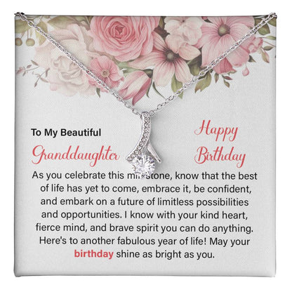 Granddaughter Birthday Necklace Gift – Message Card Box