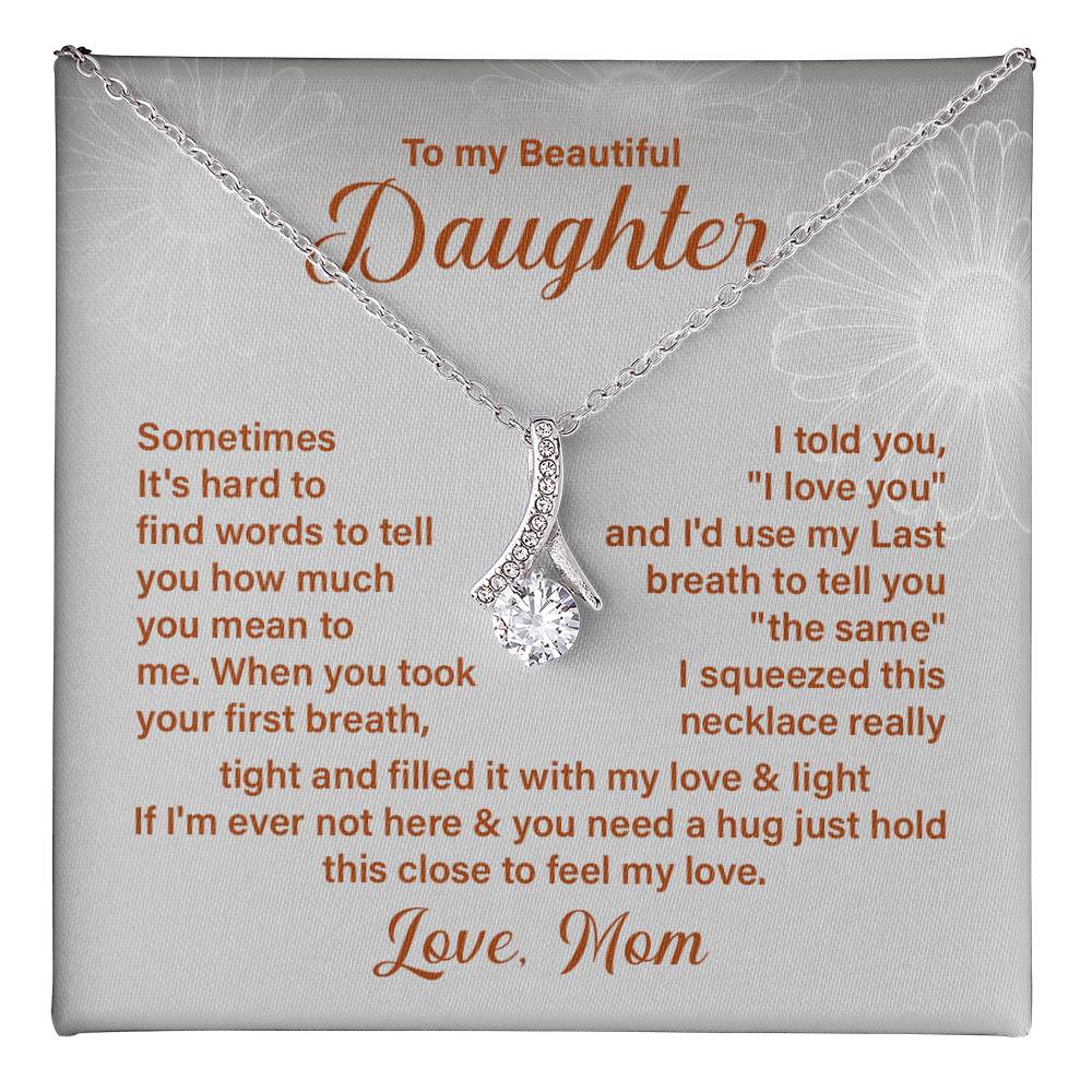 Daughter Necklace Gift from Mom – Message Card and Gift Box