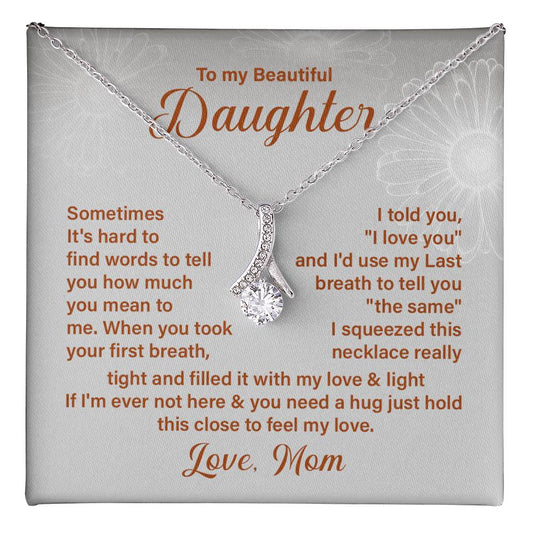 Daughter Necklace Gift from Mom – Message Card and Gift Box