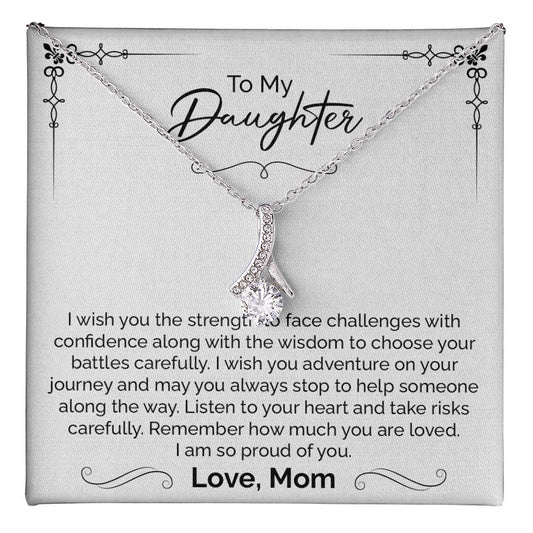 Daughter Gift Necklace from Mom with Love Note