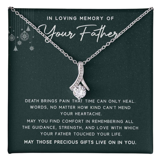 Memorial Jewelry Gift for Loss of Father with Message Card
