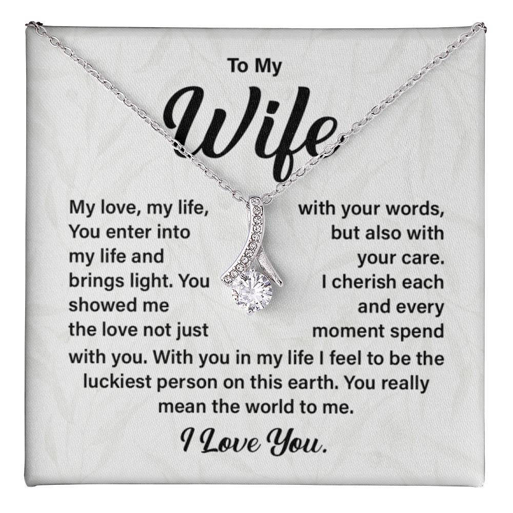 Wife Necklace Gift with Love Message Card