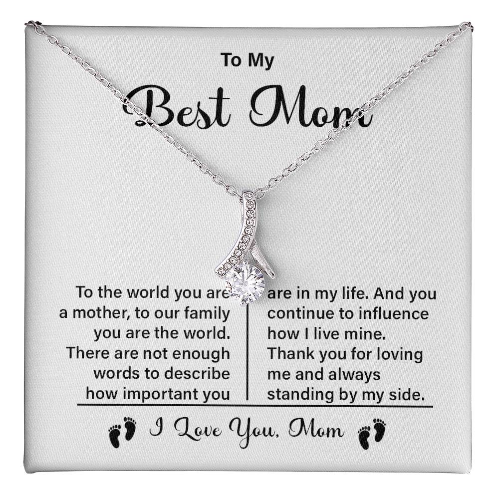 Best Mom Necklace Gift with Heartfelt Message Card