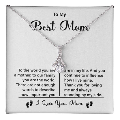 Best Mom Necklace Gift with Heartfelt Message Card
