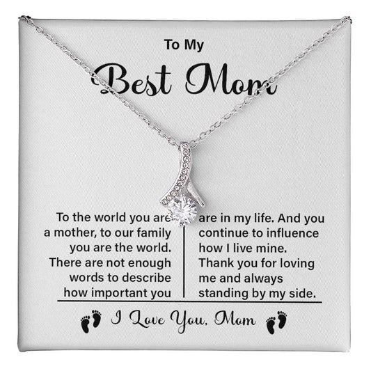 Best Mom Necklace Gift with Heartfelt Message Card