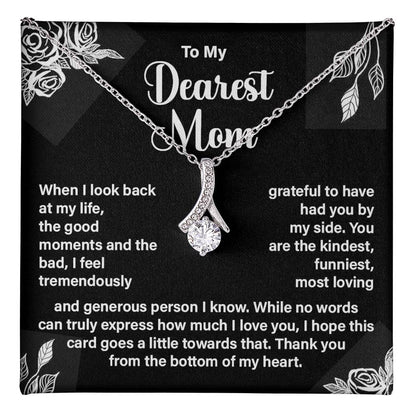 Dearest Mom Necklace Gift – Heartfelt Message Card