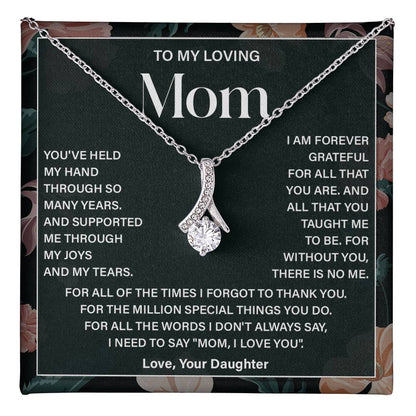 Daughter to Mom Necklace Gift with Message Card