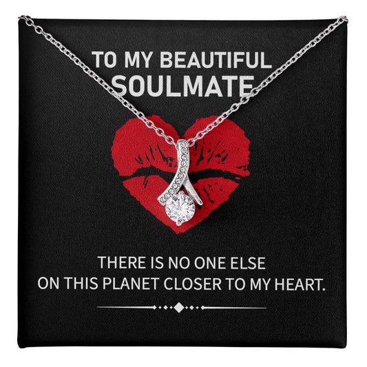 Soulmate Necklace Gift with Heartfelt Message Card