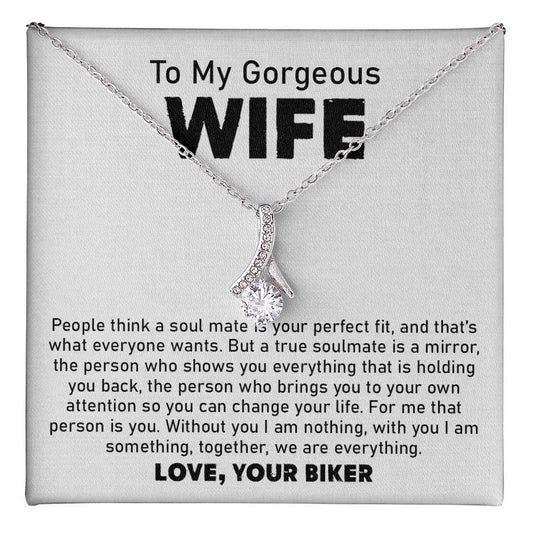 Wife Necklace Gift from Biker Husband With Love Card