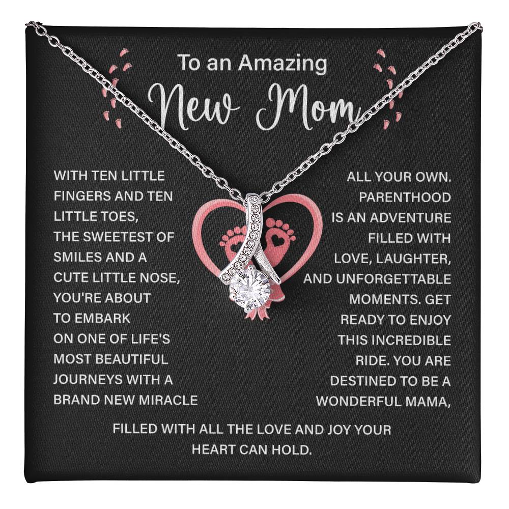 New Mom Necklace Gift with Message for Baby Shower