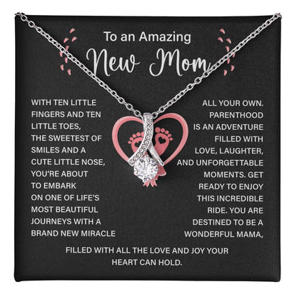 New Mom Necklace Gift with Message for Baby Shower