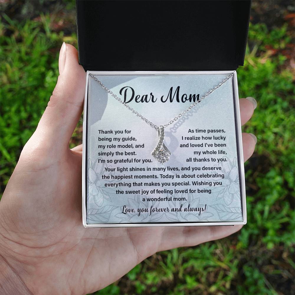 Dear Mom, Guide Pendant For Her Heartfelt Necklace For Love Role Model Jewelry For Mom Thank You Gift Sentimental Necklace Sweet Gift For A Special Woman Appreciation Necklace For Her Thoughtful Gift Sentimental Pendant