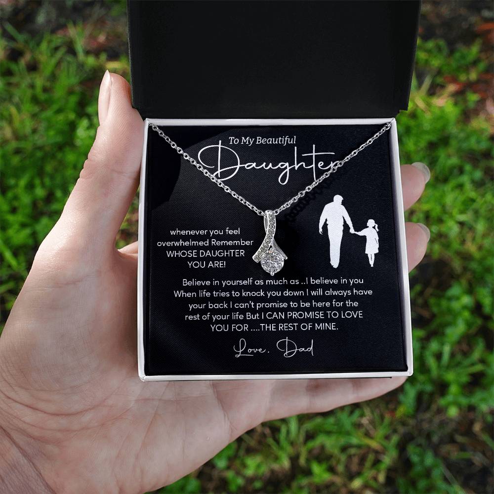 To My Daughter Necklace from Dad – Rest of Mine Love Message