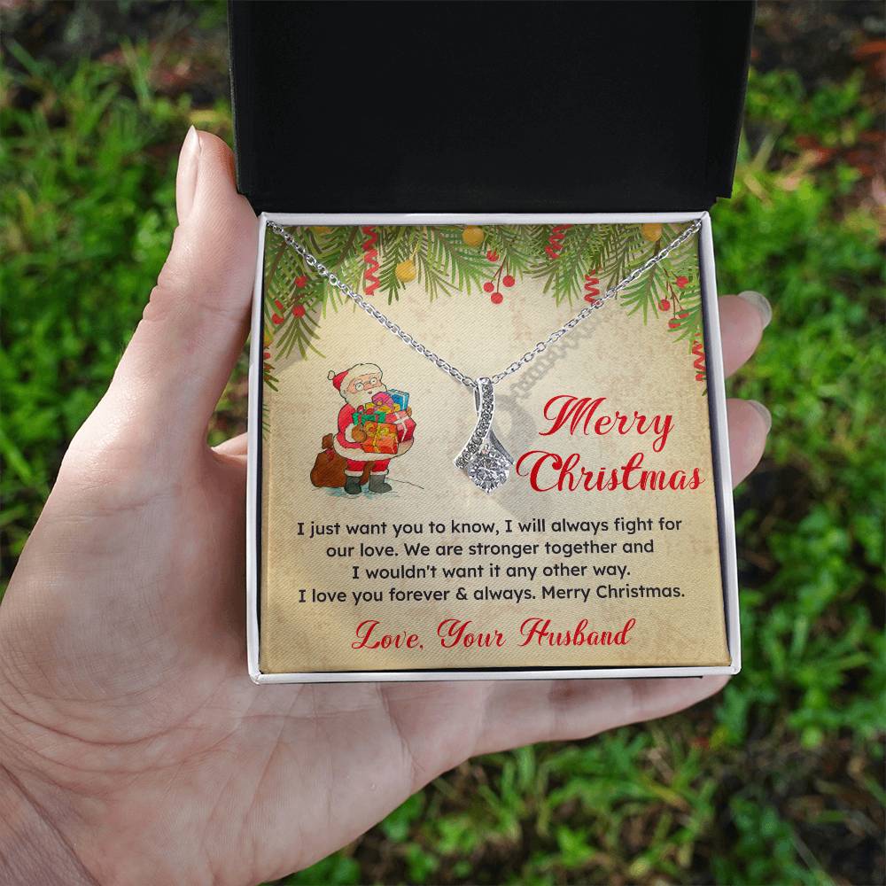 Christmas Gift for Wife from Husband Necklace with Heartfelt Message