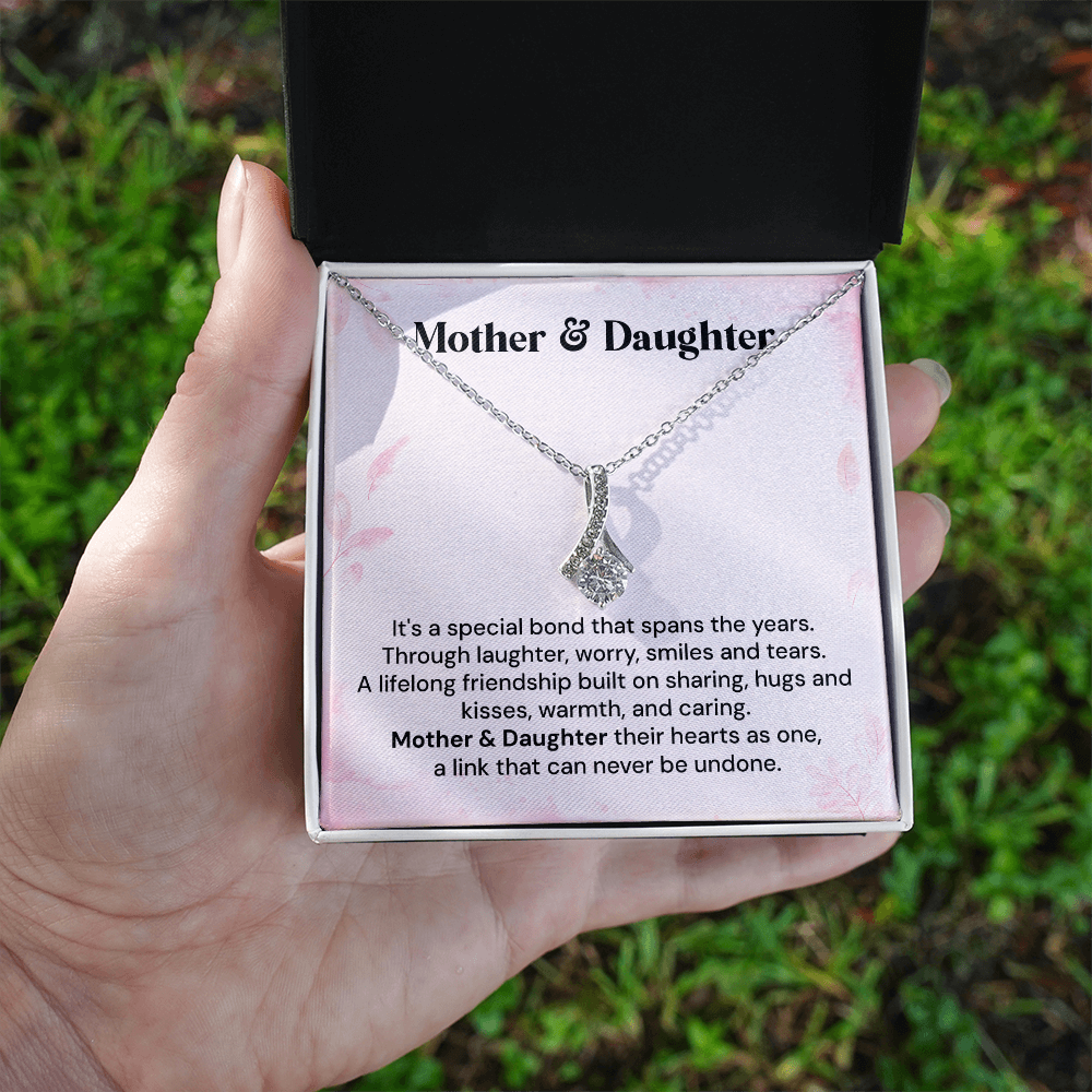 Mother & Daughter Necklace Gift With Heartfelt Card