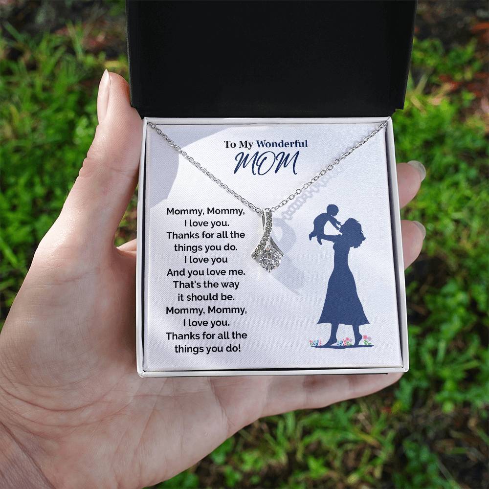 To My Wonderful Mom, Thoughtful Jewelry For Mom Inspirational Gift Necklace Necklace With Message  Best Christmas Necklace Gift Sentimental Necklace Gift  Meaningful Necklace Gift Best Mother's Day Necklace Gift Wonderful Mom Necklace Gift