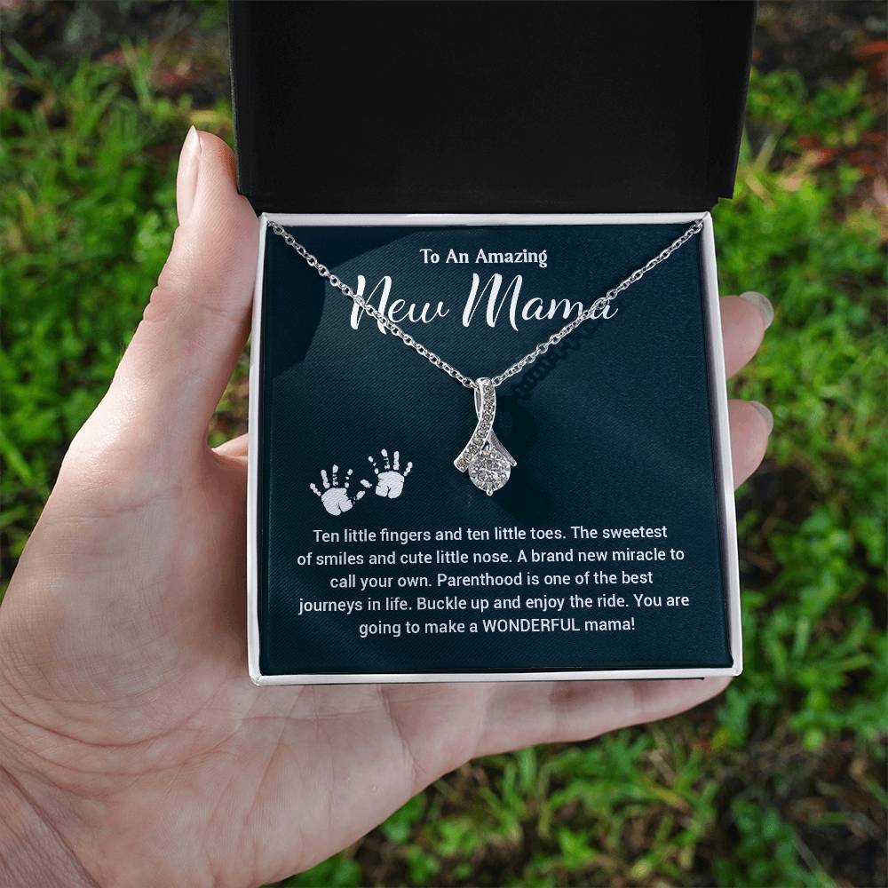 New Mama Gift Necklace – Heartfelt Message Card and Box