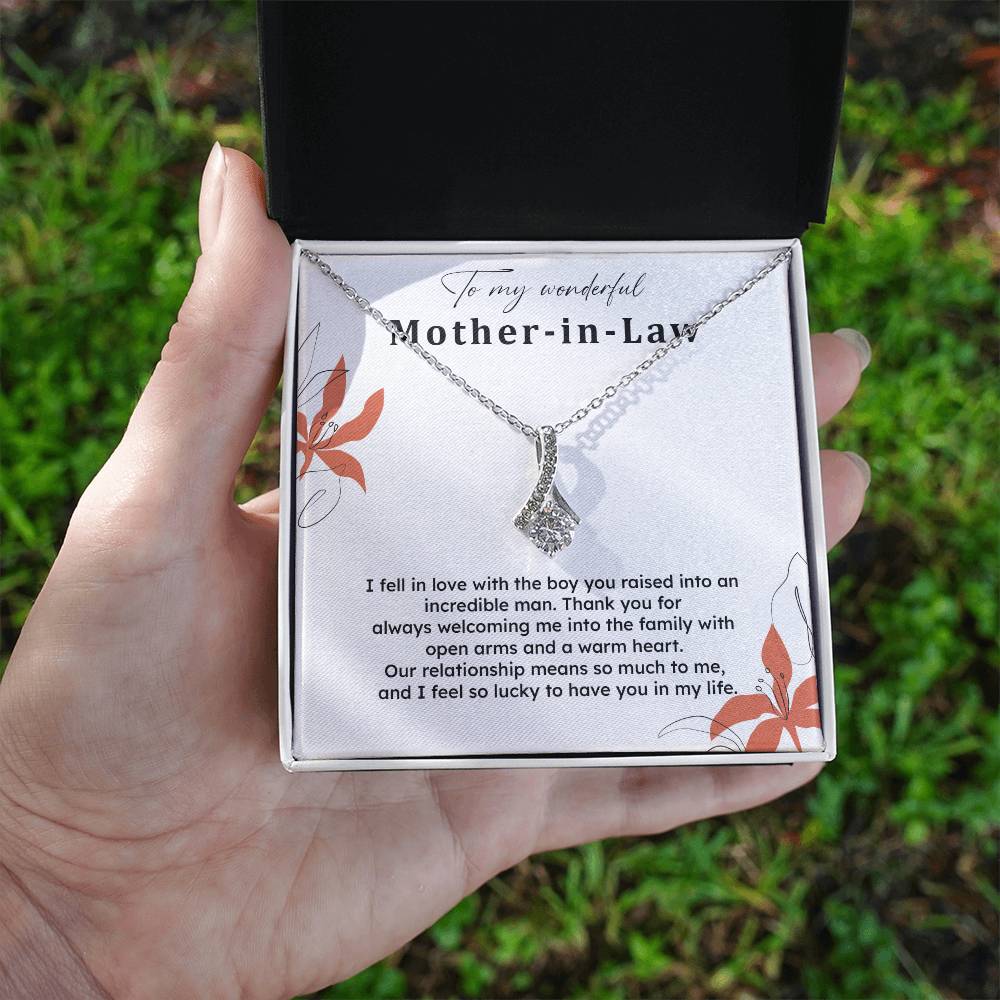 To My Wonderful Mother-in-law Necklace Mother-in-law Necklace Gift Thank You Gift For Mother-in-law Sentimental Mother-in-law Jewelry Jewelry For Mother-in-law Emotional Gift For Mother-in-law Meaningful Gift For Mother-in-law Mother Sentimental Jewelry