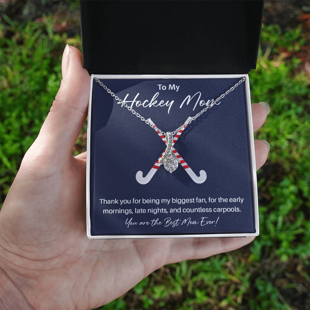 Hockey Mom Necklace Gift – Thank You Message Card Box
