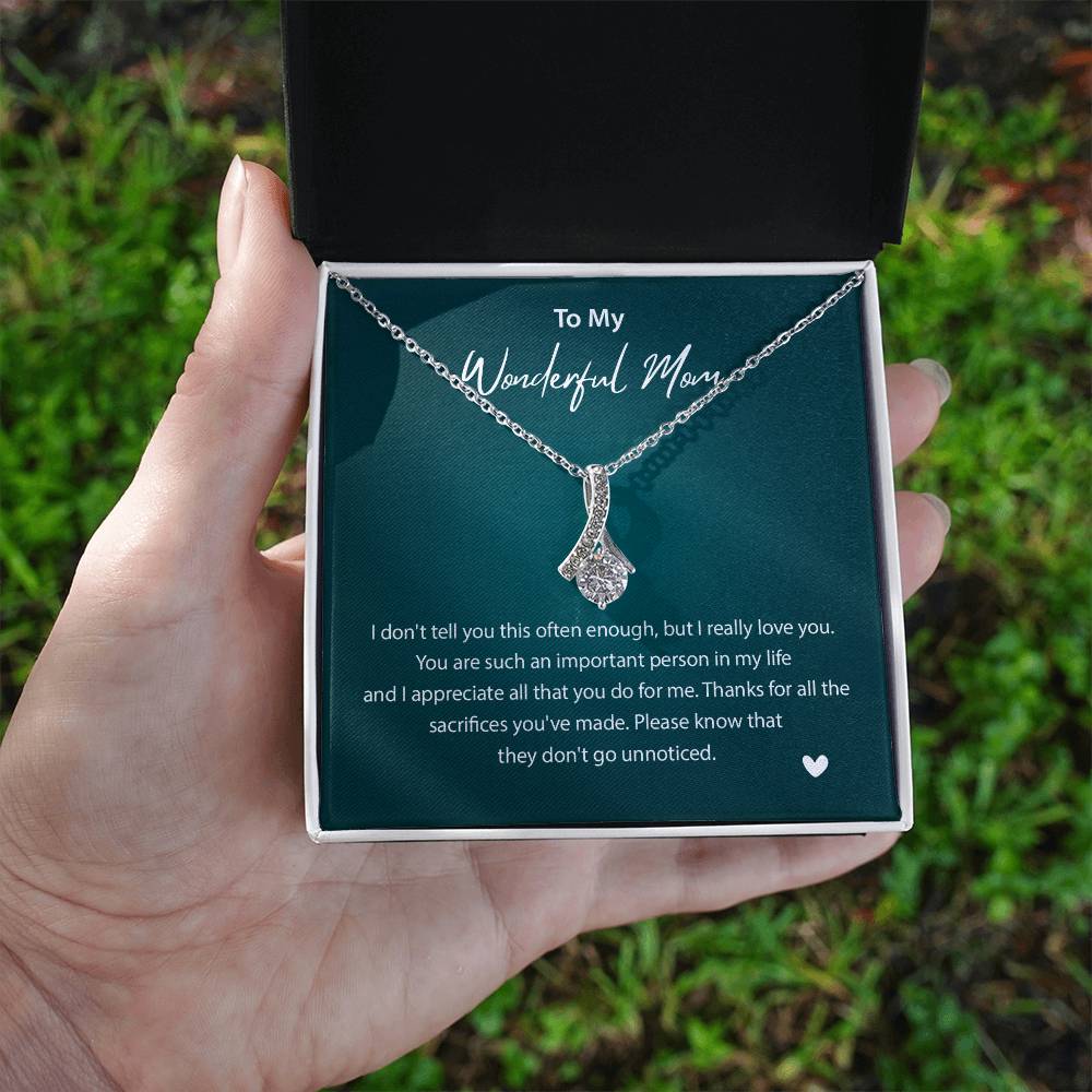 To My Wonderful Mom Wonderful Mom Necklace Gift Unique Gift For Mother-child Bond Unique Gift For Mother-child Bond Necklace For Family Bond Thoughtful Gift For Mother-child Bond Spiritual Bond With Mom Necklace Spiritual Bond With Mom Necklace