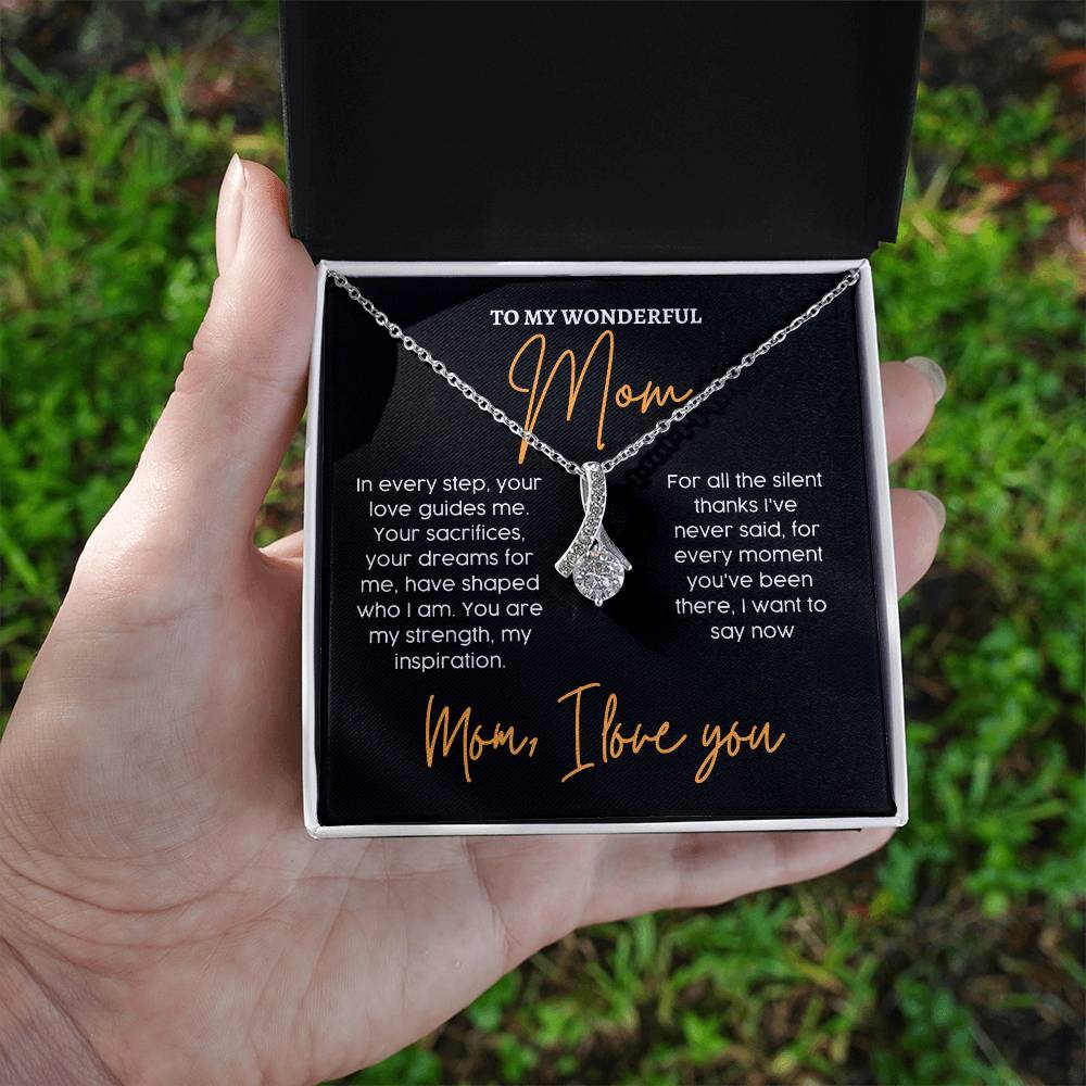 To My Wonderful Mom, Unique Mother’s Day Love Necklace Unique Engraved Mother's Day Pendant Unique Mother's Day Love Message Pendant Dreams For Me Necklace Appreciation Necklace Gift Gratitude Jewelry