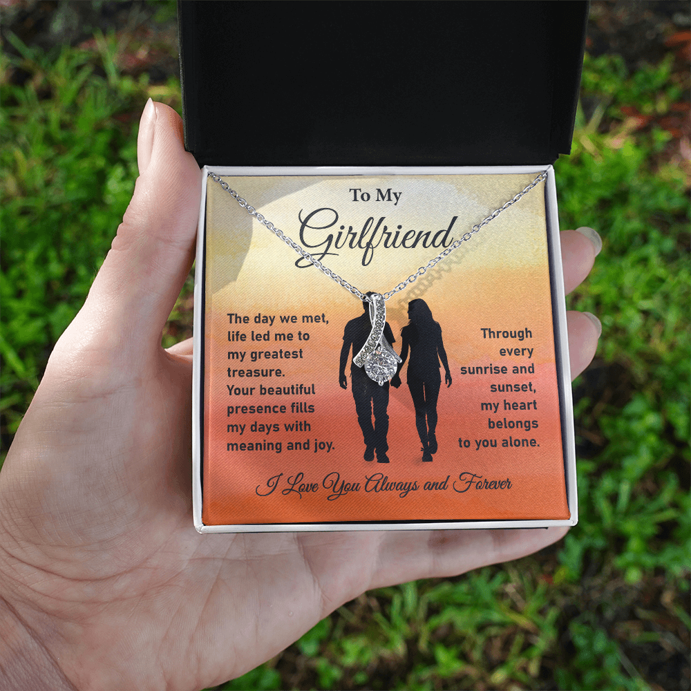 Girlfriend Necklace Gift with Message Card for Her