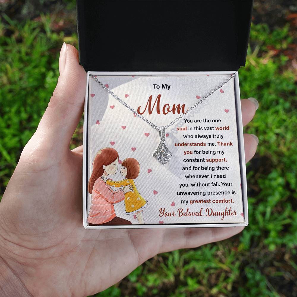 Daughter to Mom Necklace Gift with Heartfelt Message Card