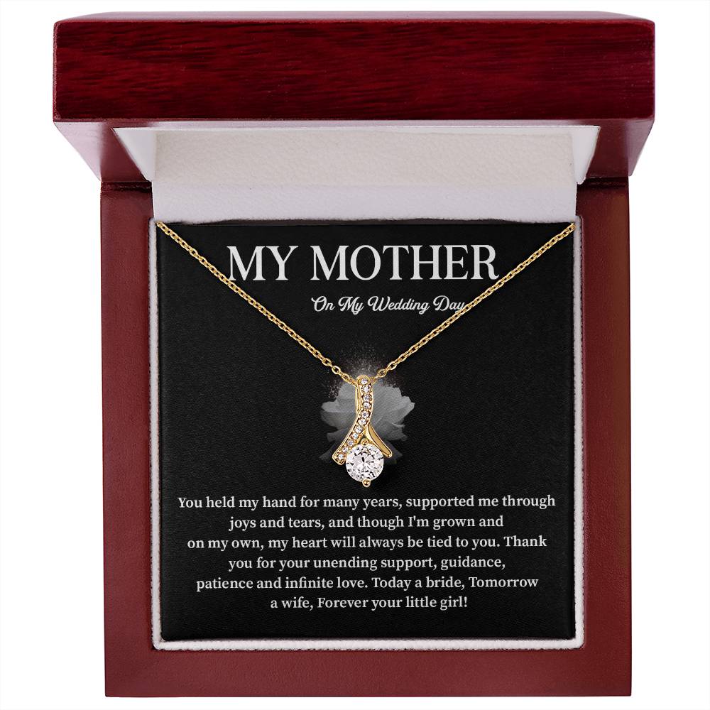 Wedding Day Gift for Mom from Bride – Heartfelt Necklace with Message Card