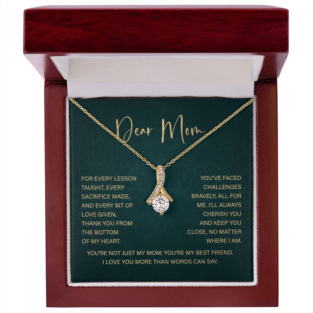 Dear Mom Mother’s Day Necklace From Daughter/son Special Birthday Jewelry For Mother Best Anniversary Necklace Gift Thoughtful Christmas Gift Just Because Necklace Gift Heart-shaped Jewelry Sentimental Necklace With Message Card