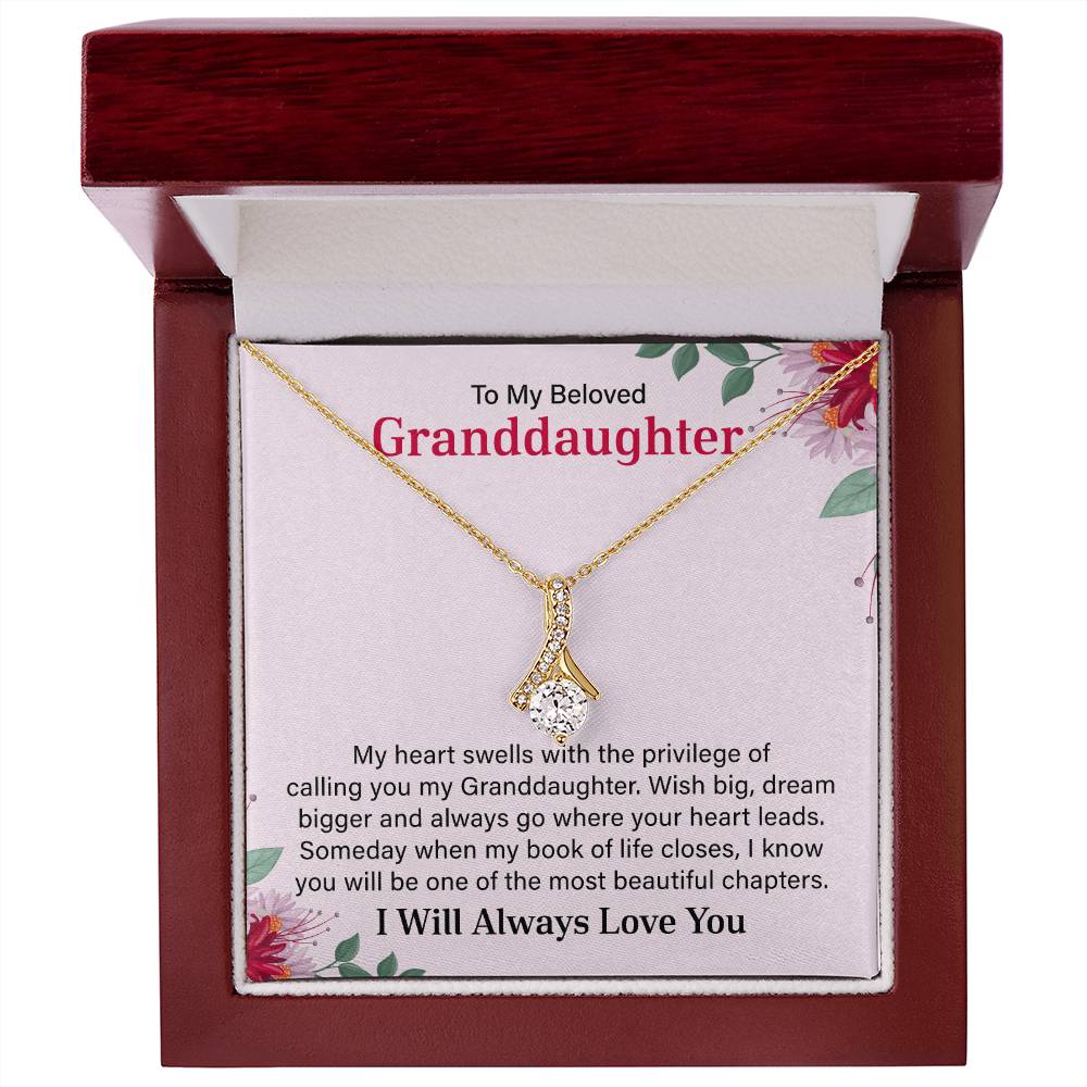 To My Granddaughter Necklace, Granddaughter Necklace Gifts From Grandma Grandmother or Grandpa Grandfather, I Will Always Love You.