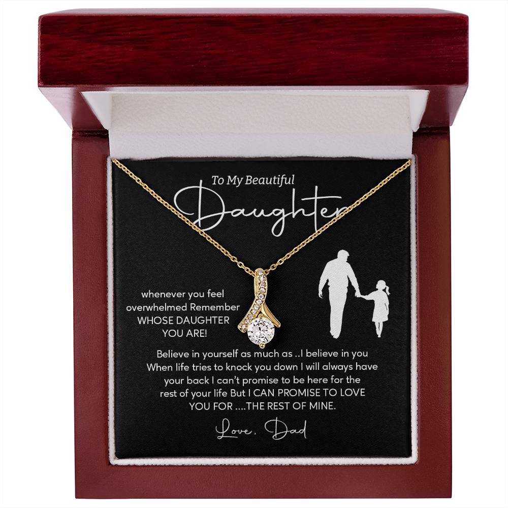 To My Daughter Necklace from Dad – Rest of Mine Love Message