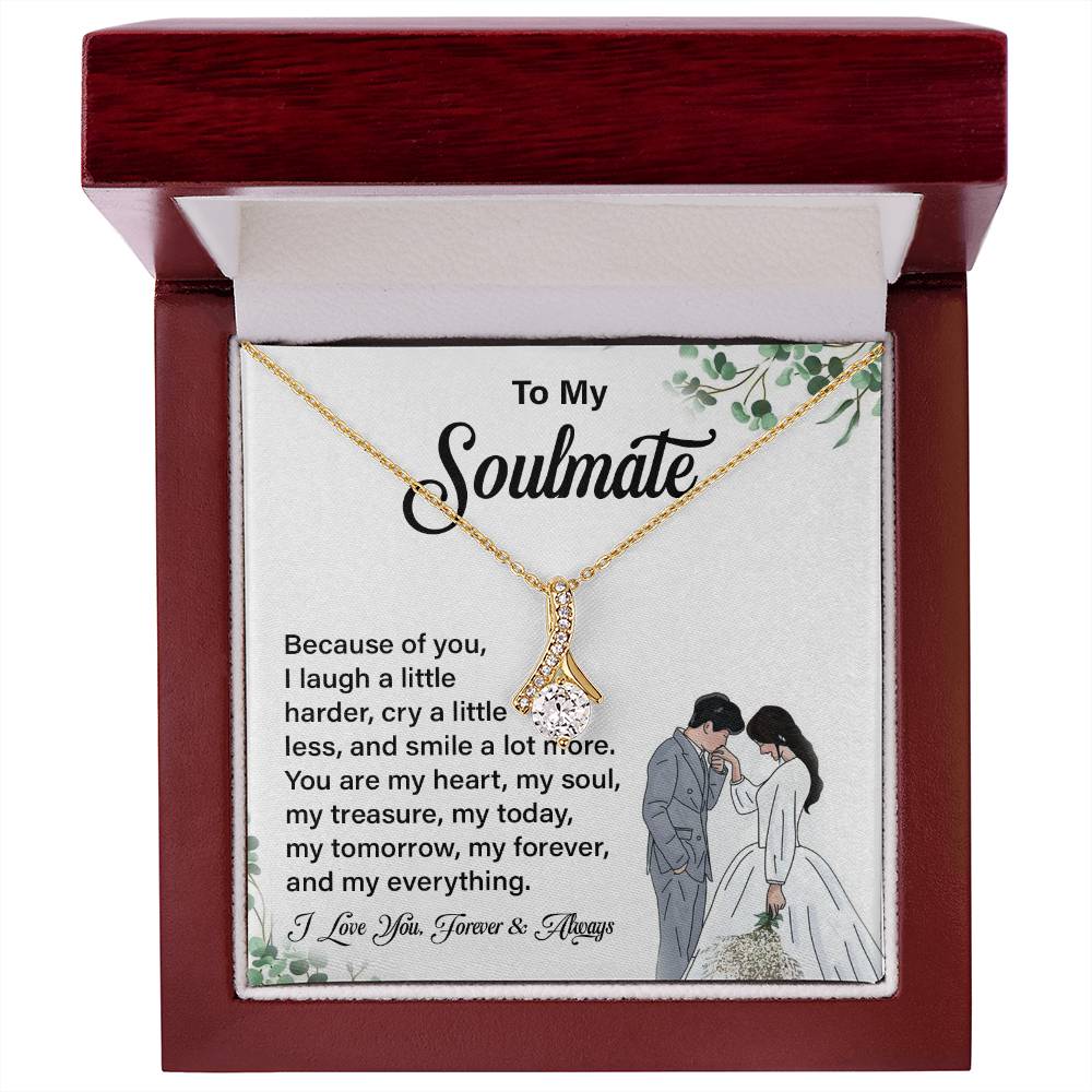 Soulmate Pendant Necklace Gift with Message Card