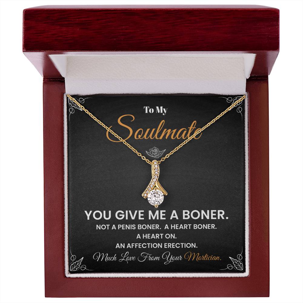 Soulmate Necklace Gift from Mortician – Funny Card