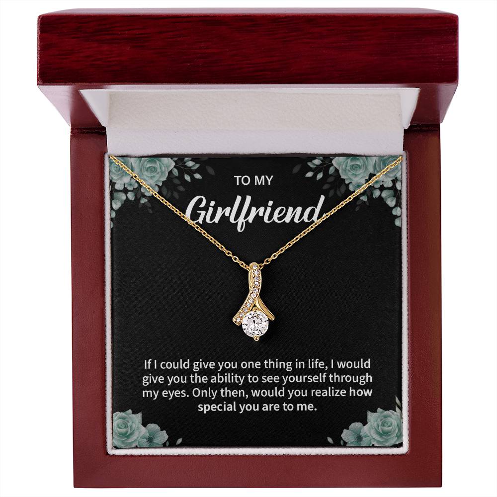 To My Girlfriend Necklace – Jewelry Gift with Message Card