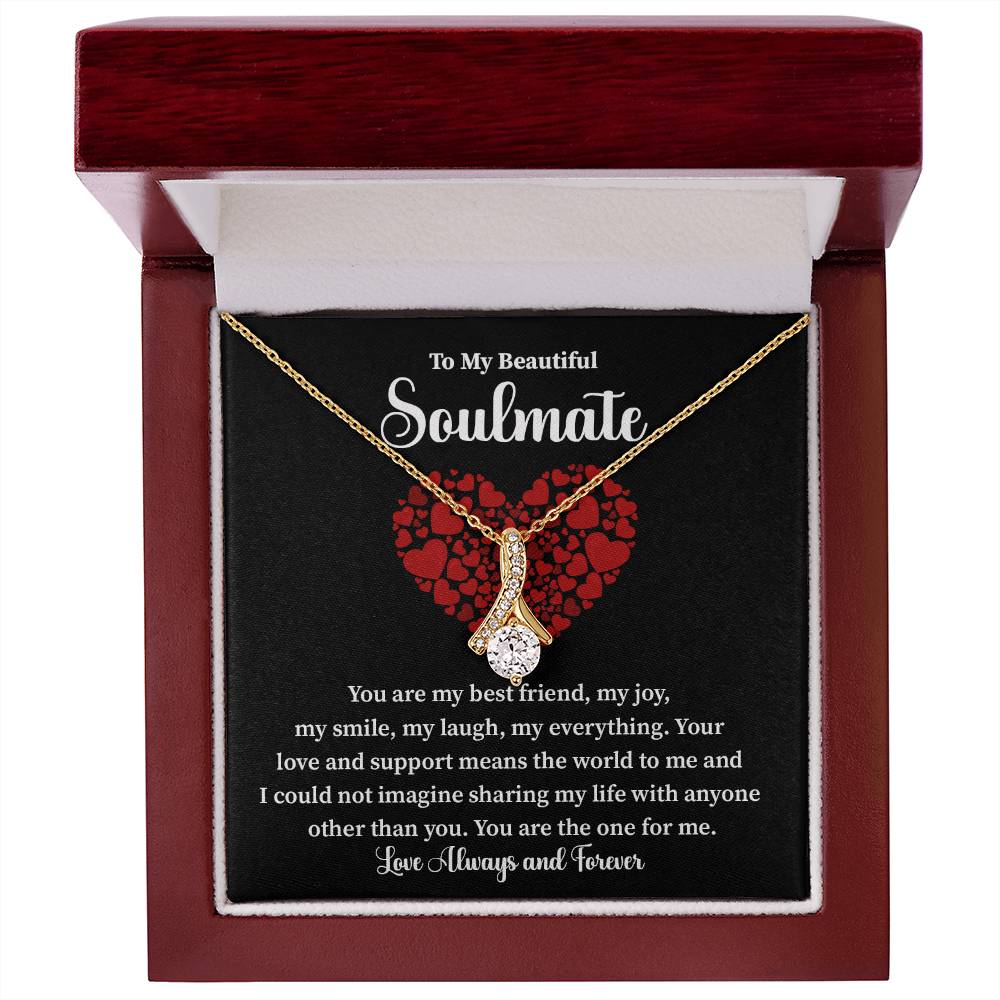 Soulmate Necklace Gift for Her with Love Note Card