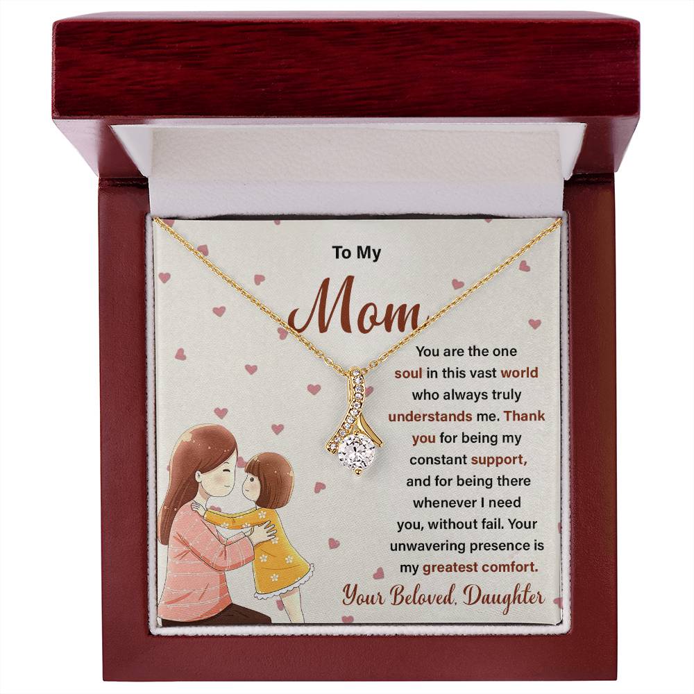 Daughter to Mom Necklace Gift with Heartfelt Message Card