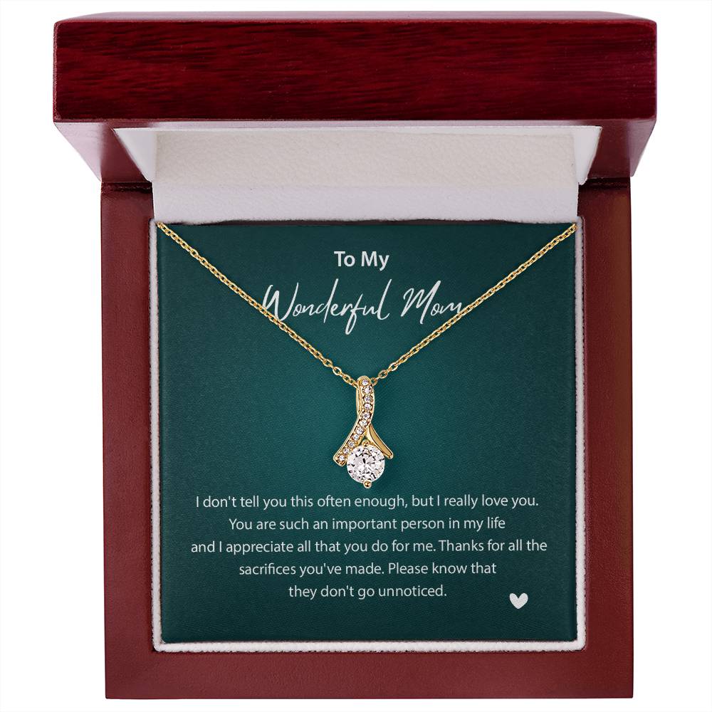 To My Wonderful Mom Wonderful Mom Necklace Gift Unique Gift For Mother-child Bond Unique Gift For Mother-child Bond Necklace For Family Bond Thoughtful Gift For Mother-child Bond Spiritual Bond With Mom Necklace Spiritual Bond With Mom Necklace