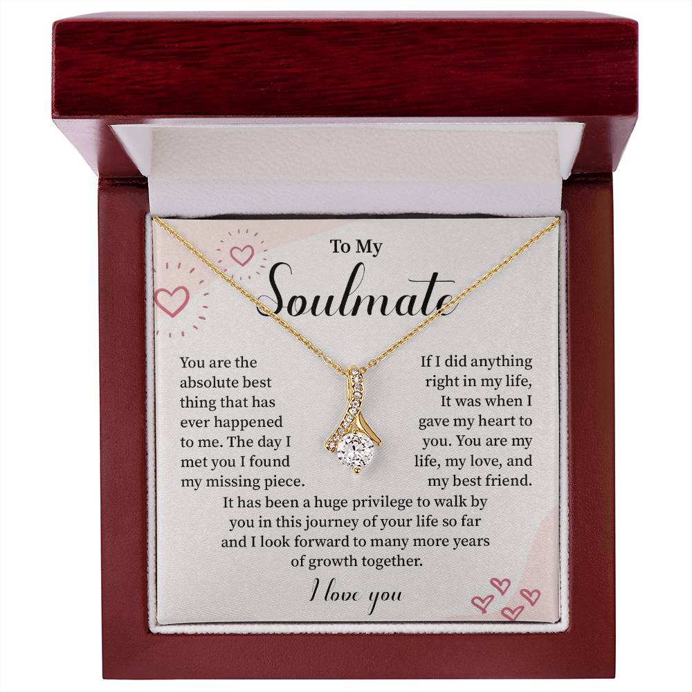 Romantic Soulmate Necklace for Her – Message Card Gift