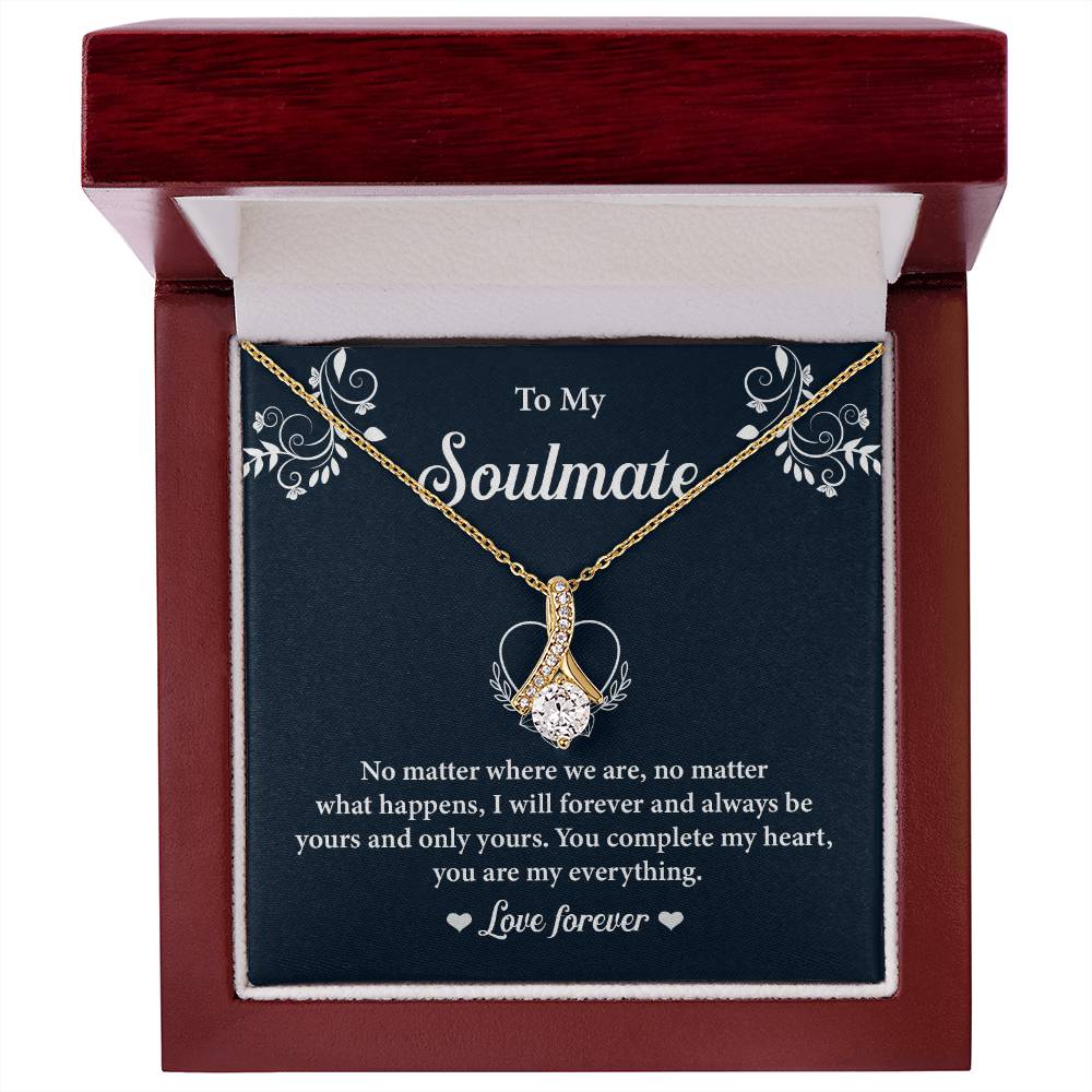 Soulmate Necklace Gift for Her with Message Card