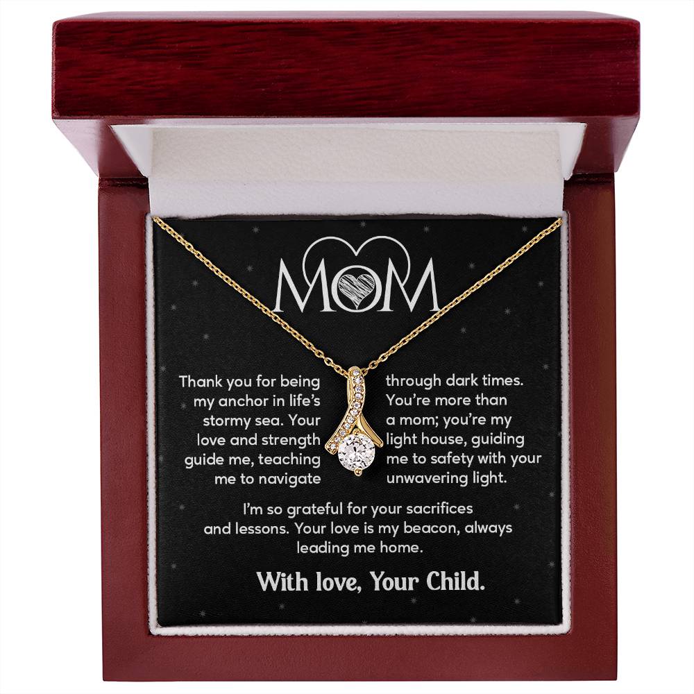 Mom Necklace Gift from Child with Message Card