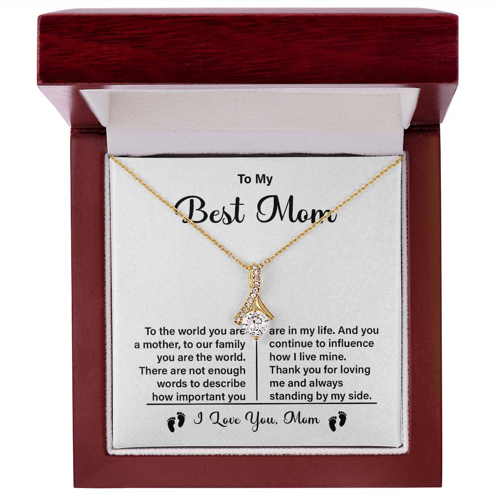 Best Mom Necklace Gift with Heartfelt Message Card