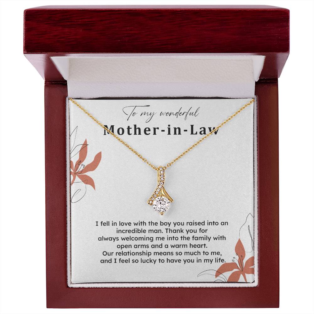 To My Wonderful Mother-in-law Necklace Mother-in-law Necklace Gift Thank You Gift For Mother-in-law Sentimental Mother-in-law Jewelry Jewelry For Mother-in-law Emotional Gift For Mother-in-law Meaningful Gift For Mother-in-law Mother Sentimental Jewelry